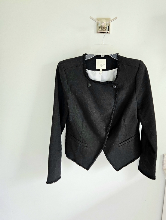 Joie Jackets & Blazers - Joie Cotton Fringe Black Blazer